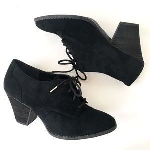 Dr Scholls Black Oxford Booties